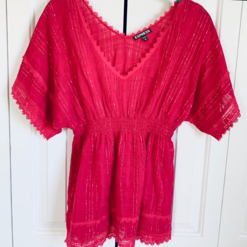 Express Red Crochet Top | XS